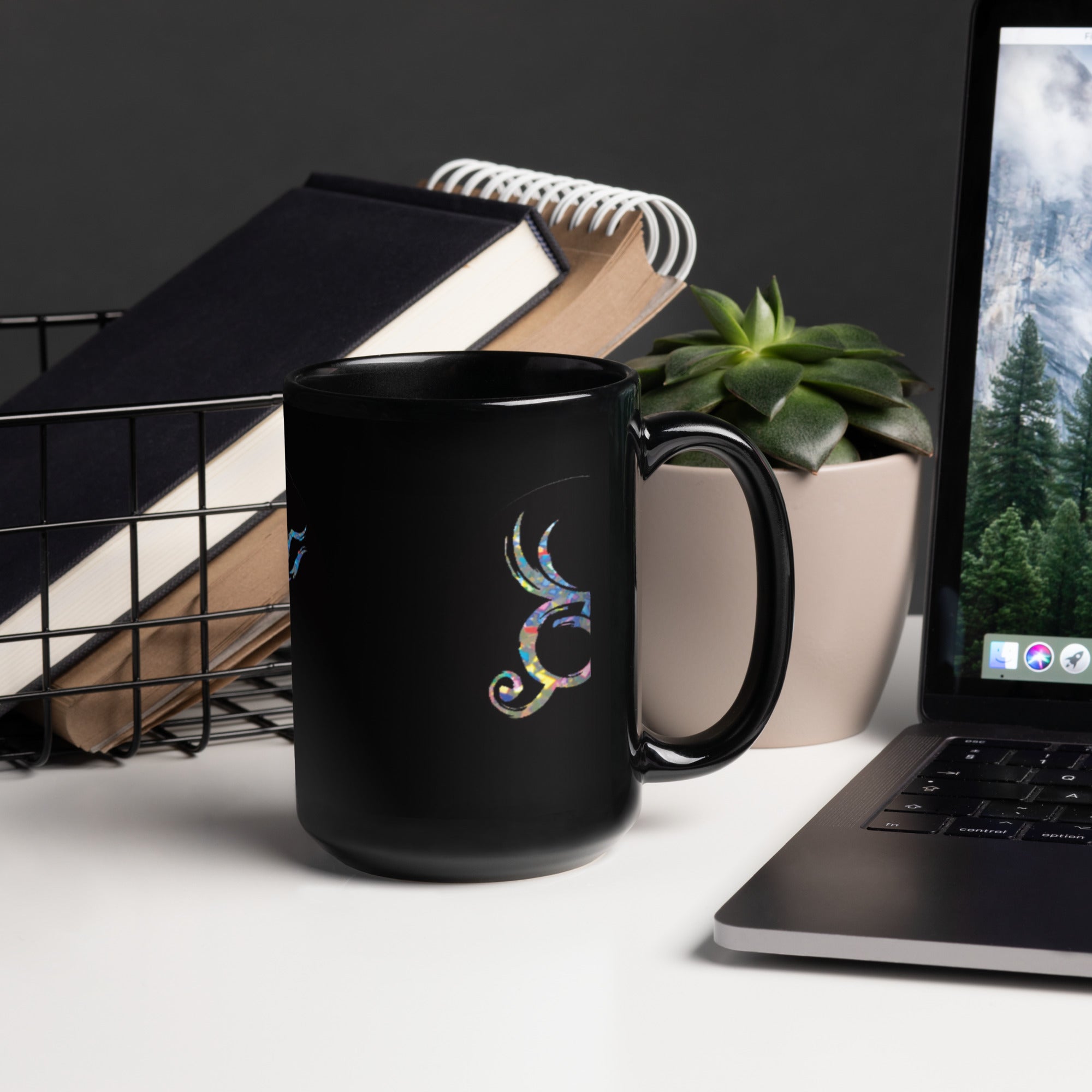 Hologram Black Glossy Mug