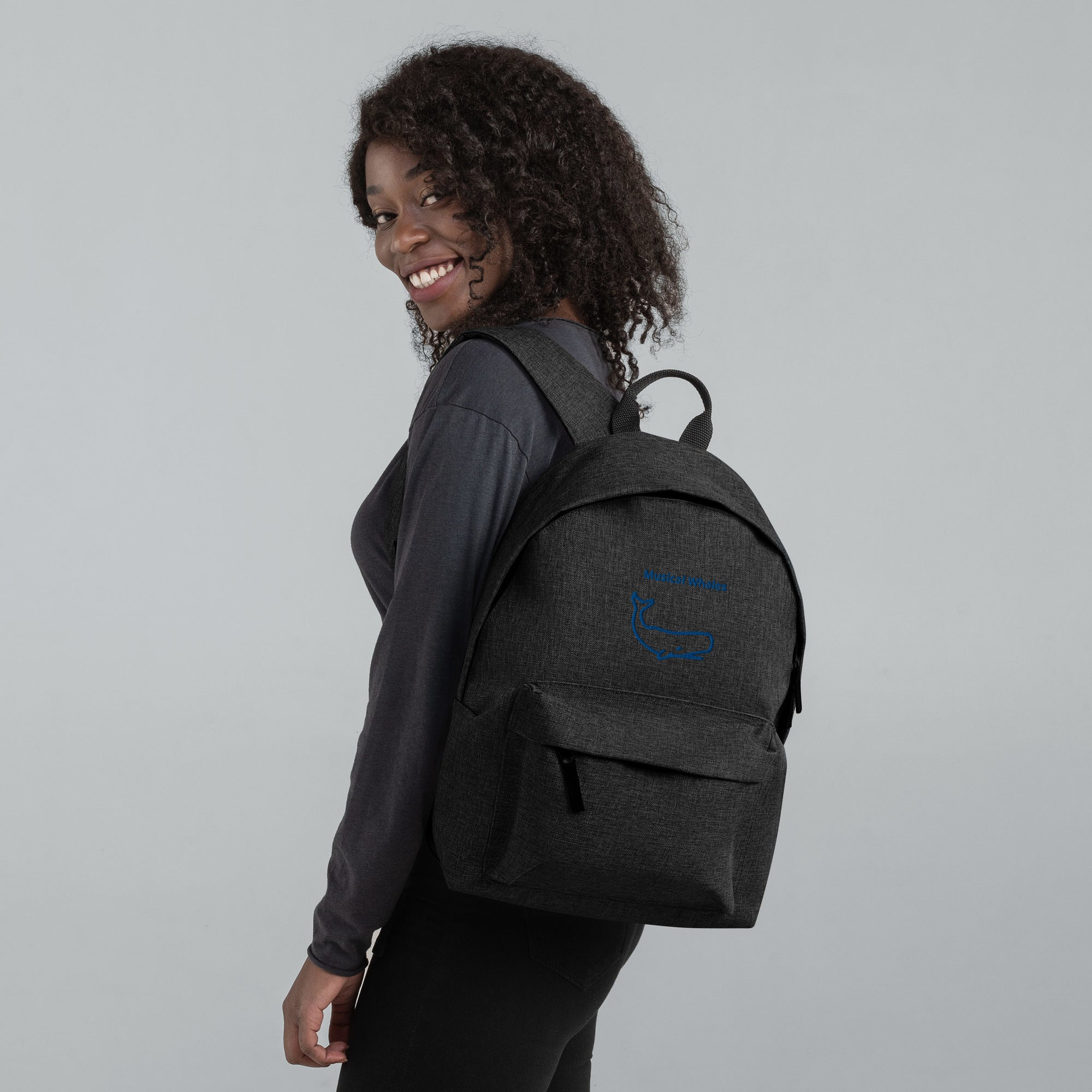 HF Musical Whales Embroidered Backpack