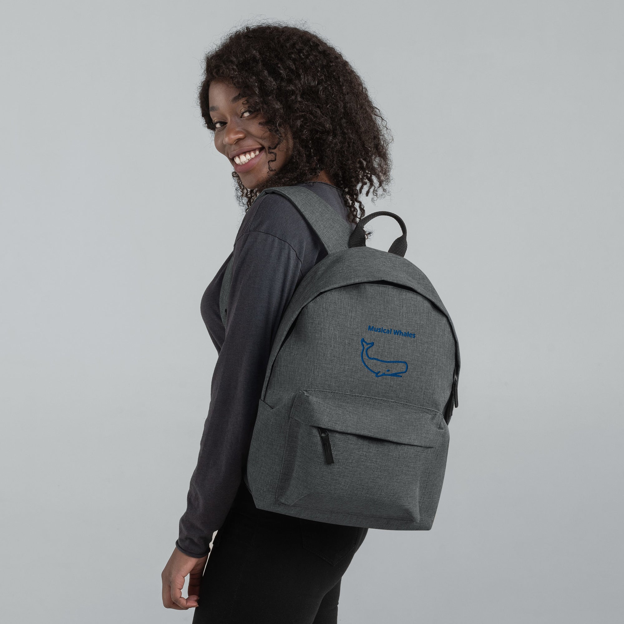 HF Musical Whales Embroidered Backpack