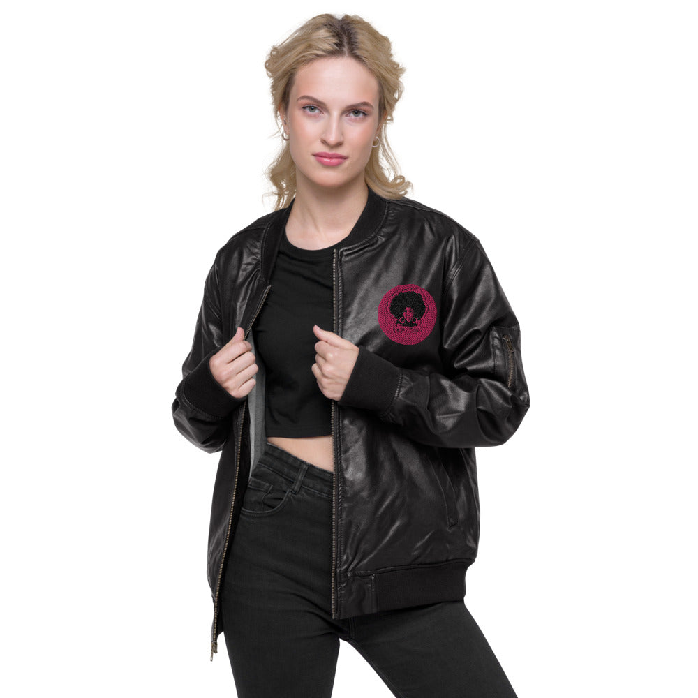 Princess Lauren Leather Bomber Jacket