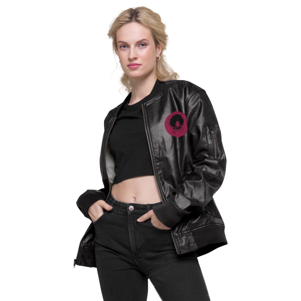 Princess Lauren Leather Bomber Jacket