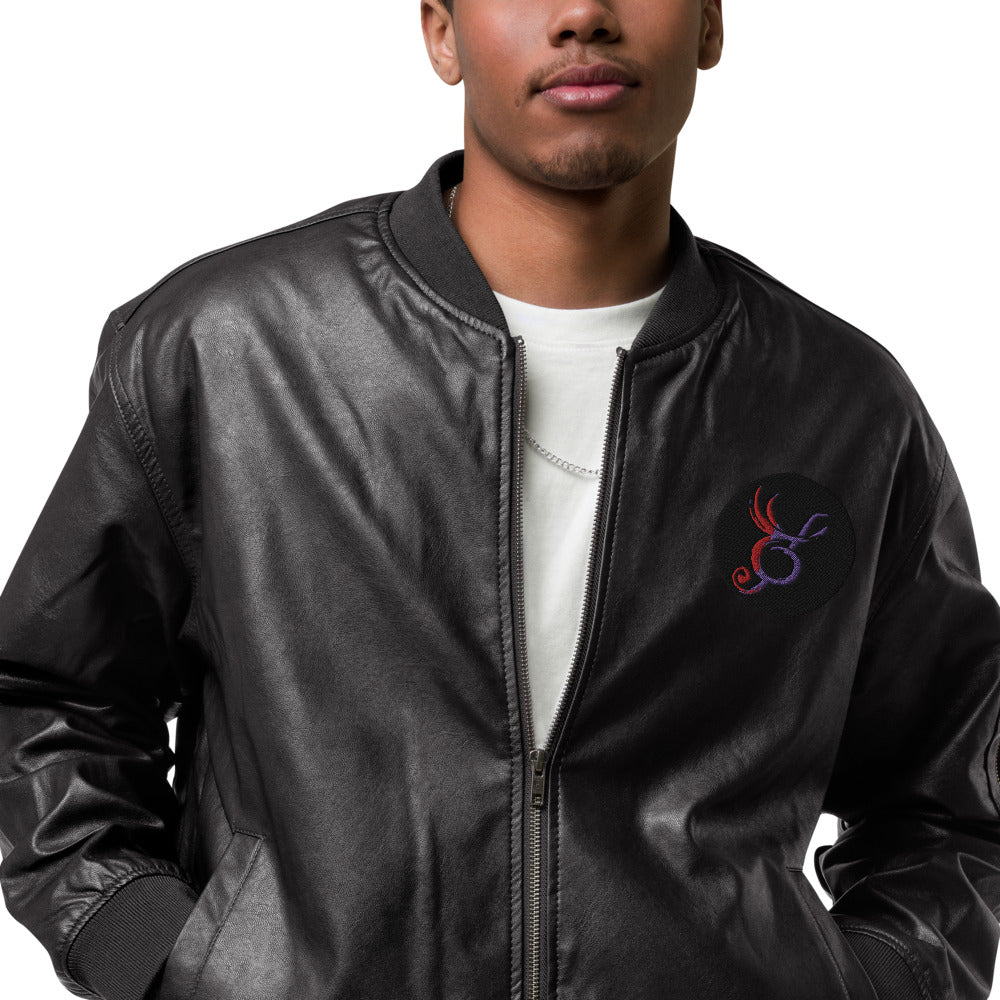 SurfZilla Leather Bomber Jacket