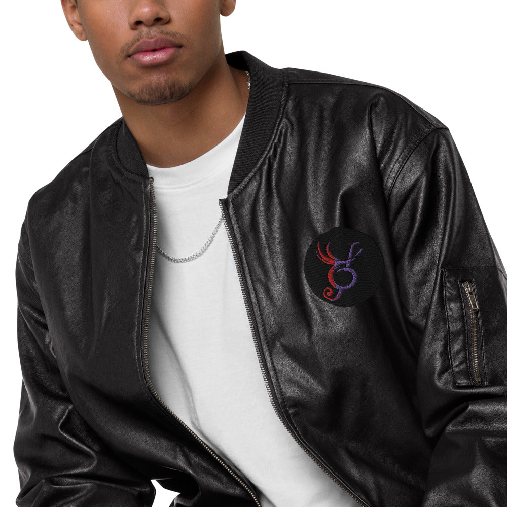 SurfZilla Leather Bomber Jacket