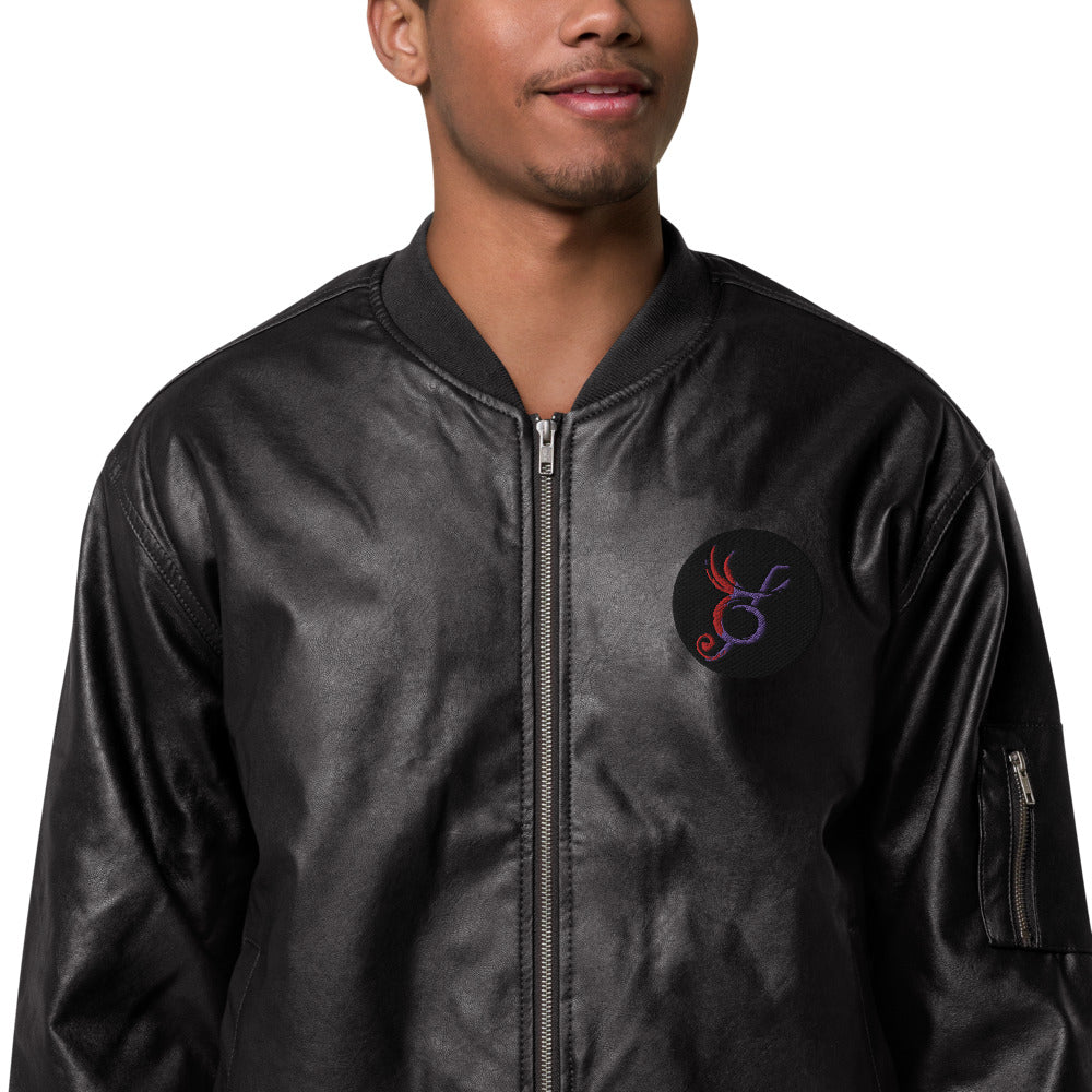 SurfZilla Leather Bomber Jacket