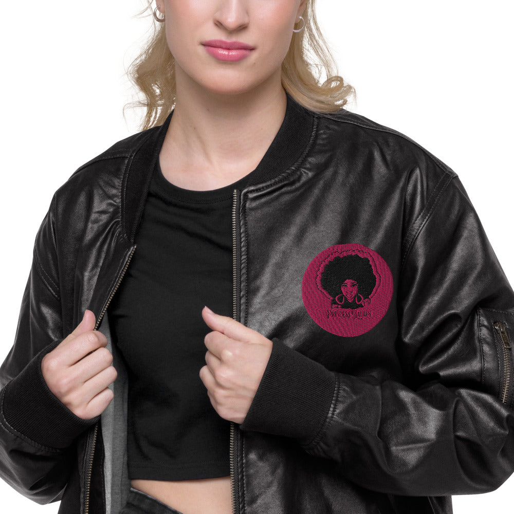 Princess Lauren Leather Bomber Jacket