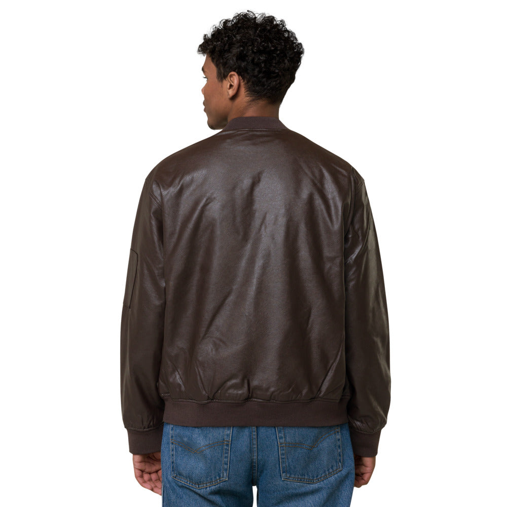 SurfZilla Leather Bomber Jacket