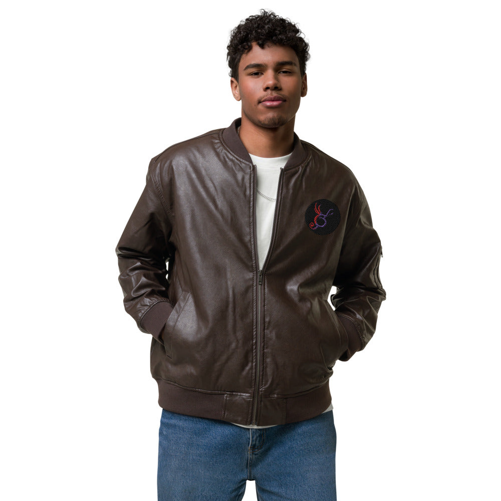 SurfZilla Leather Bomber Jacket