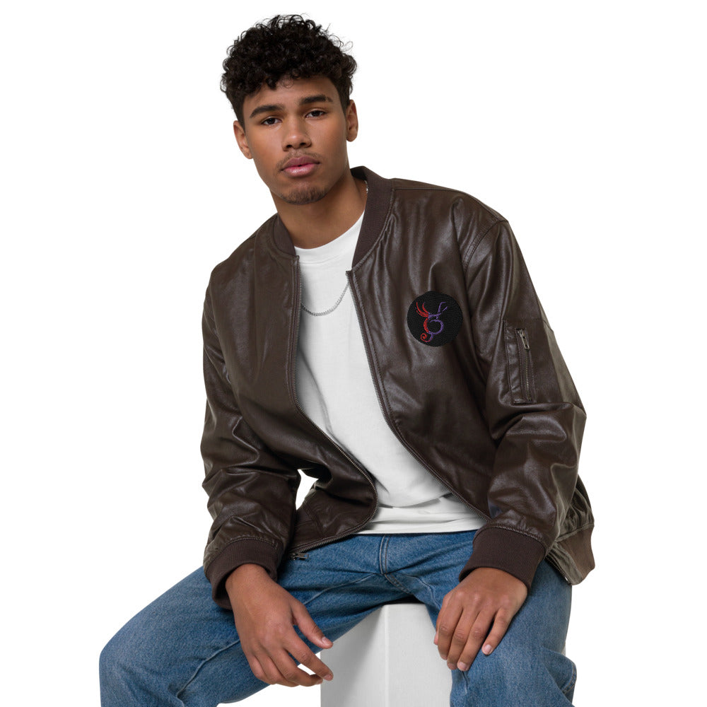 SurfZilla Leather Bomber Jacket