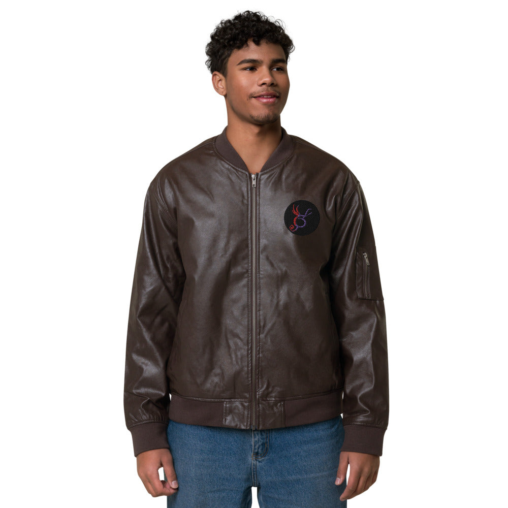 SurfZilla Leather Bomber Jacket