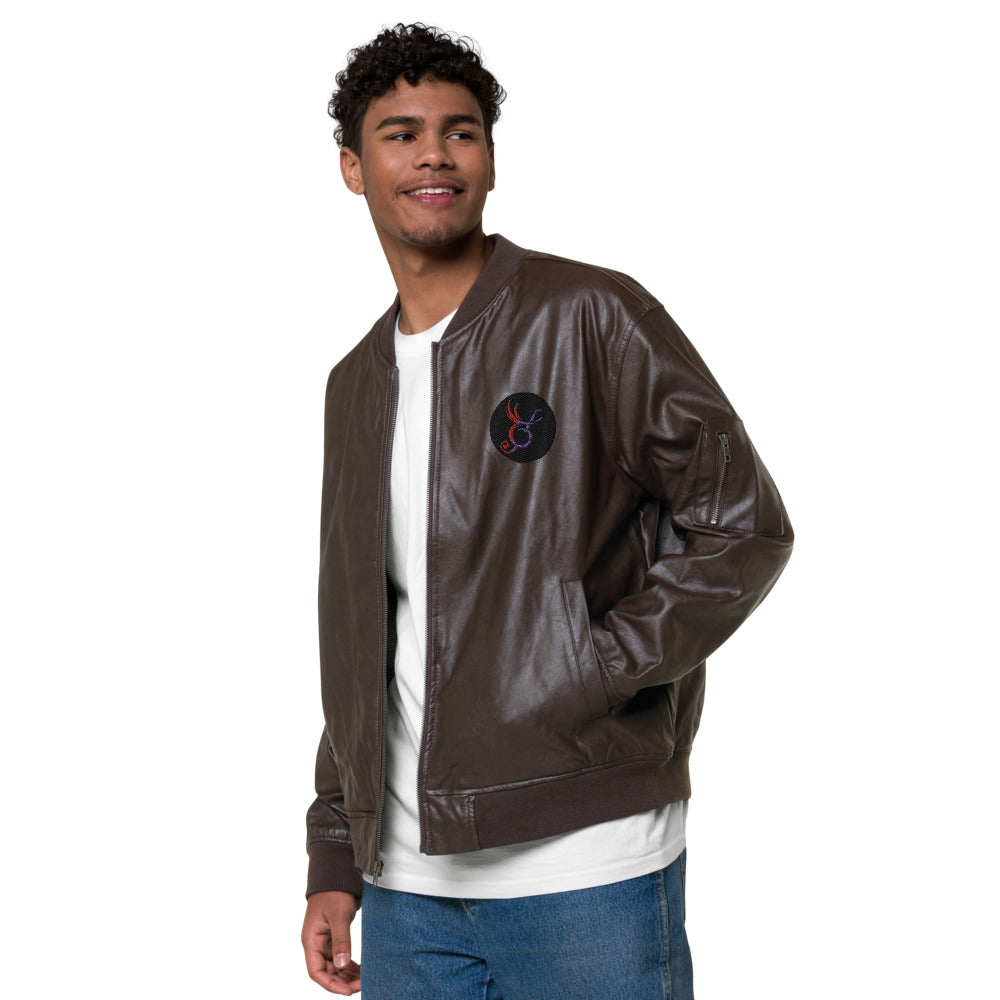 SurfZilla Leather Bomber Jacket