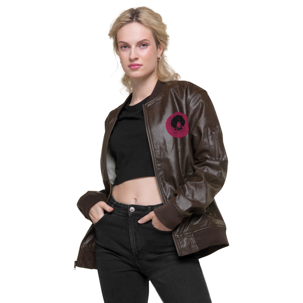 Princess Lauren Leather Bomber Jacket