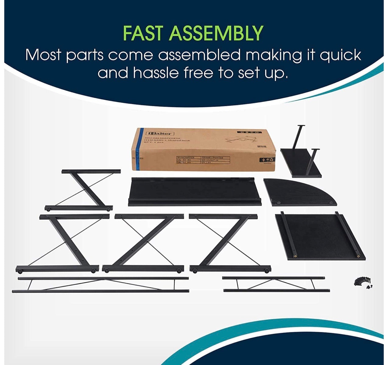 Compact L-Desk for Gaming/Studio