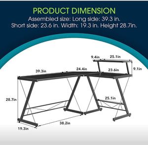 Compact L-Desk for Gaming/Studio