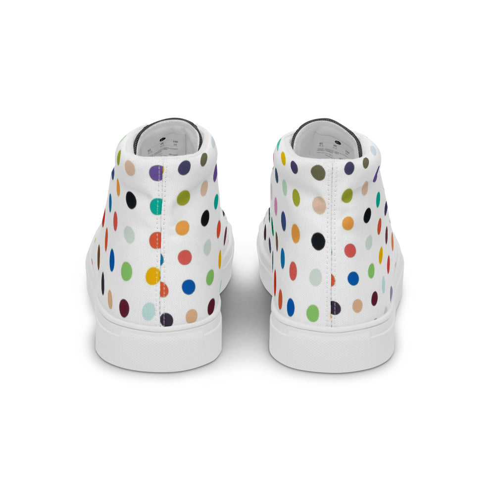 SurfZilla Zilla Dots Rainbow Men’s high top canvas shoes