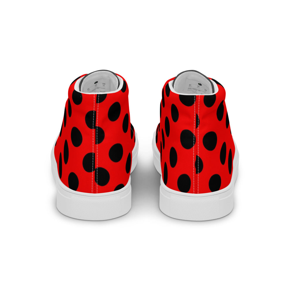 SurfZilla Zilla Dots Crimson Men’s high top canvas shoes