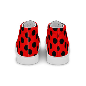 SurfZilla Zilla Dots Crimson Men’s high top canvas shoes