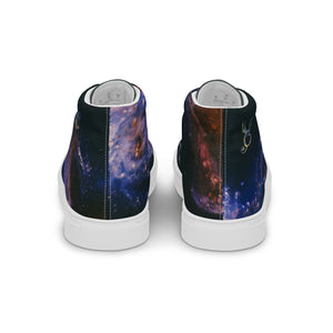 Abstract Nebula Men’s high top canvas shoes