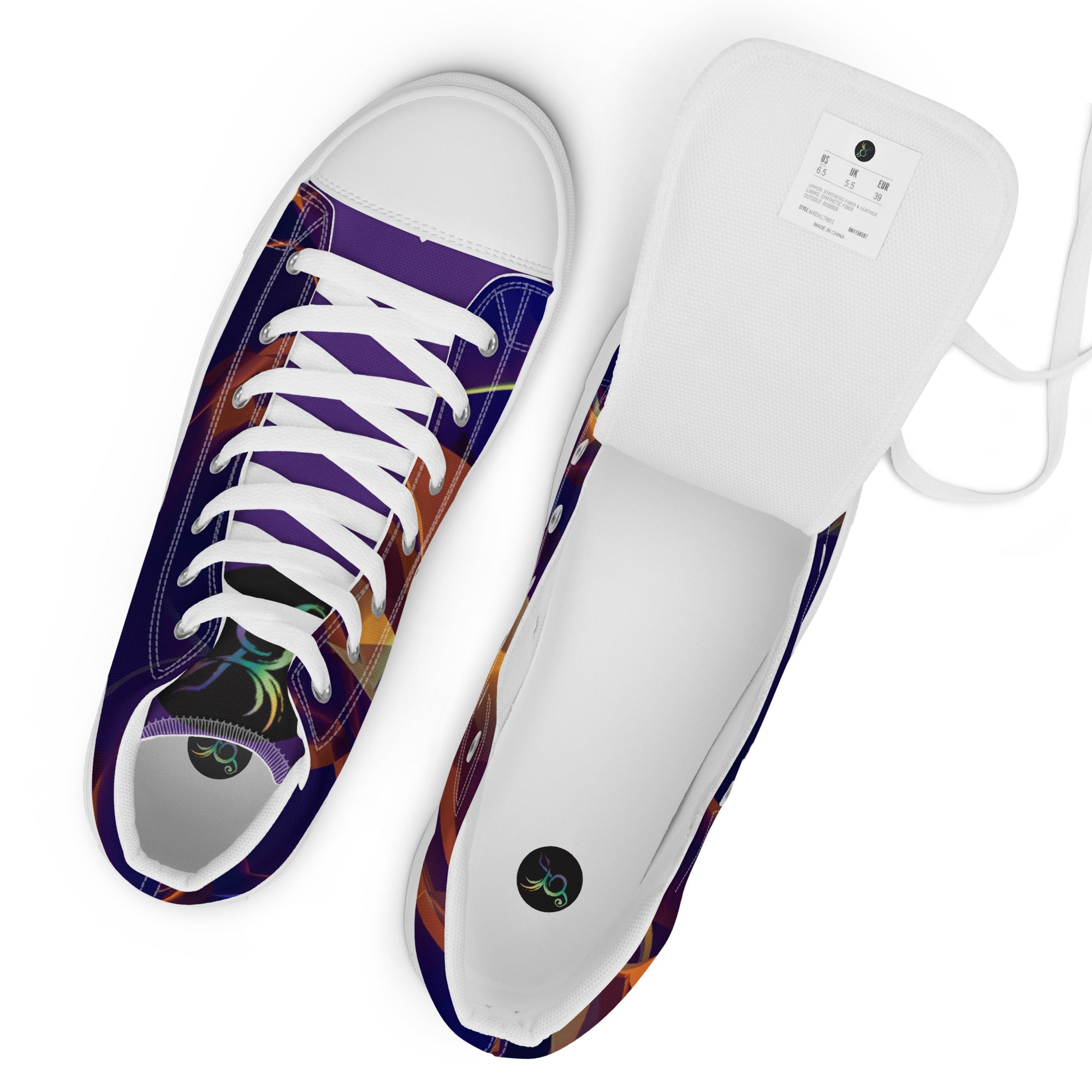 Abstract: IndiGold Men’s high top canvas shoes