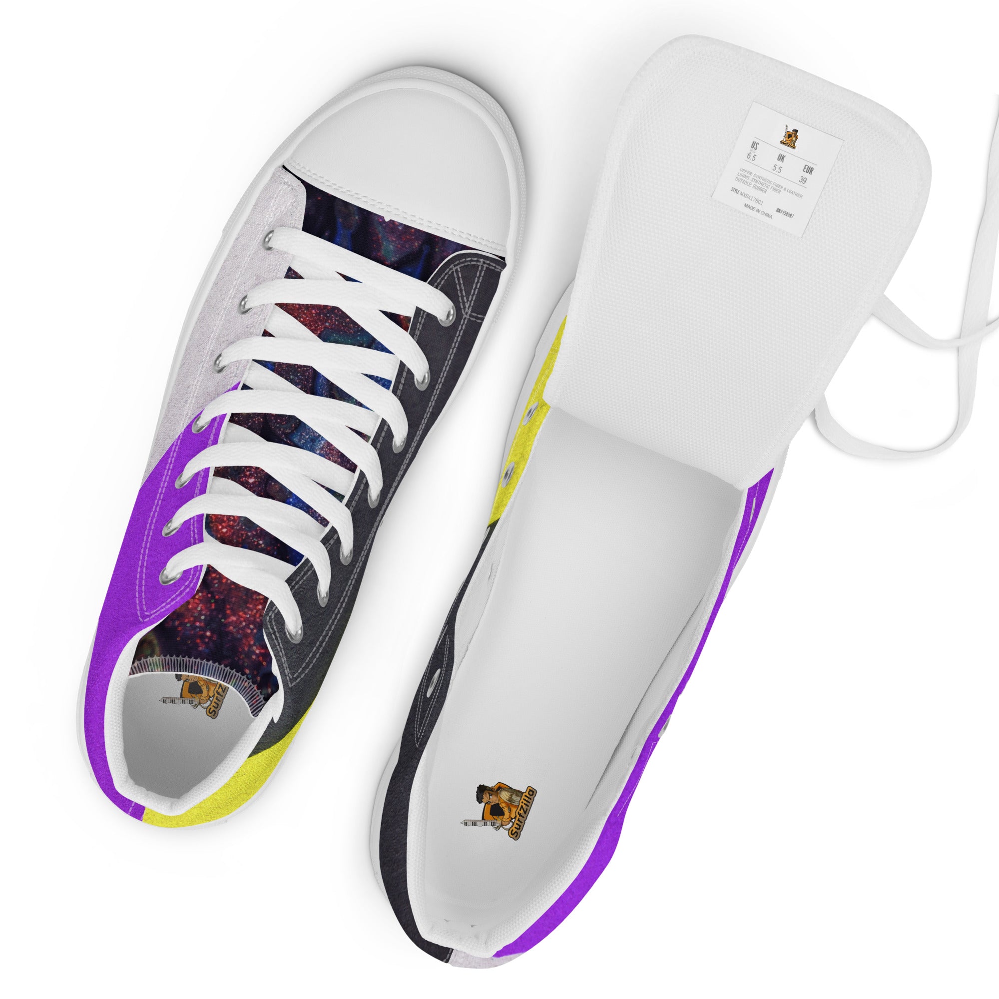 Abstract Prime Men’s high top canvas shoes