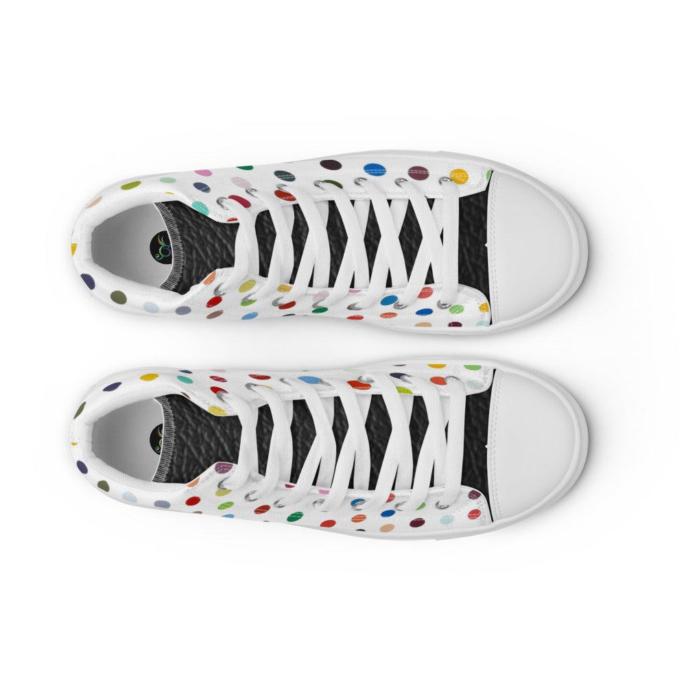 SurfZilla Zilla Dots Rainbow Men’s high top canvas shoes