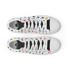 SurfZilla Zilla Dots Rainbow Men’s high top canvas shoes