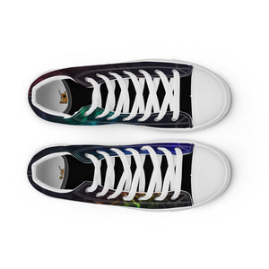 Abstract Prism Men’s high top canvas shoes