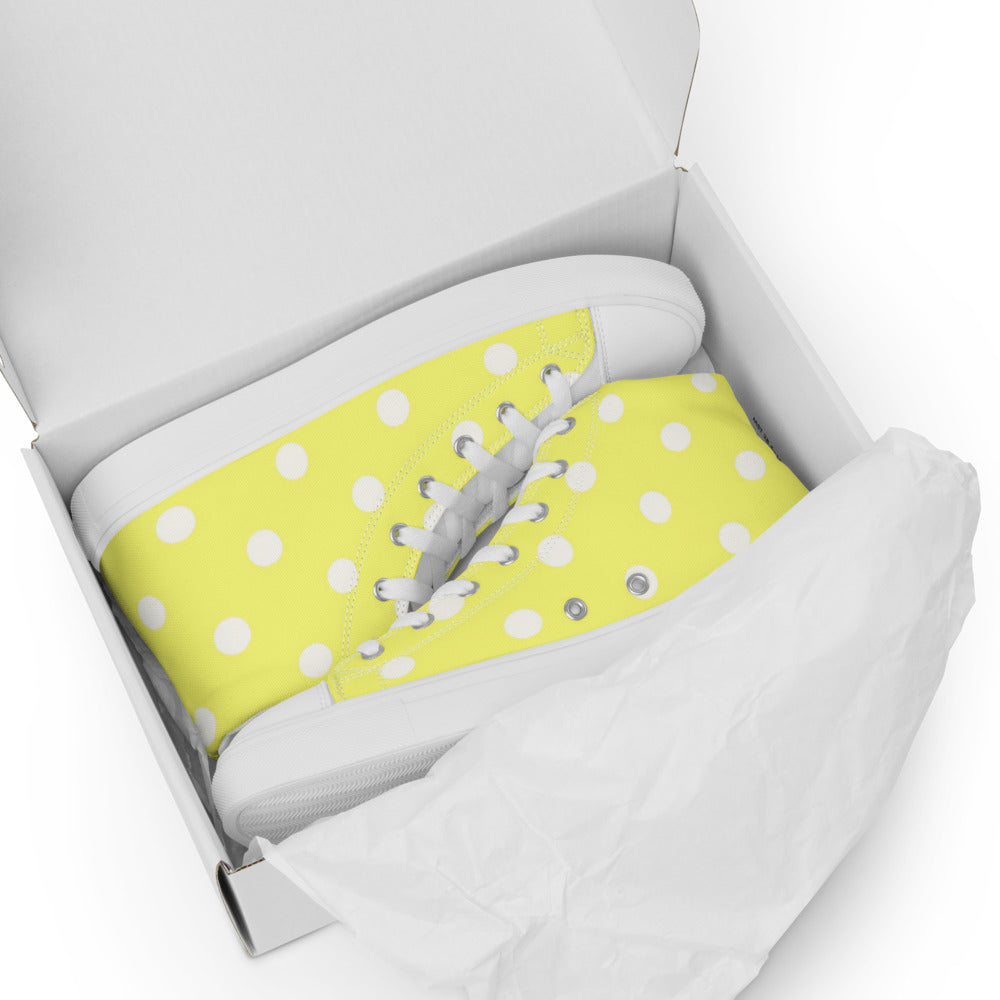 Zilla Dots Sunshine Men’s high top canvas shoes