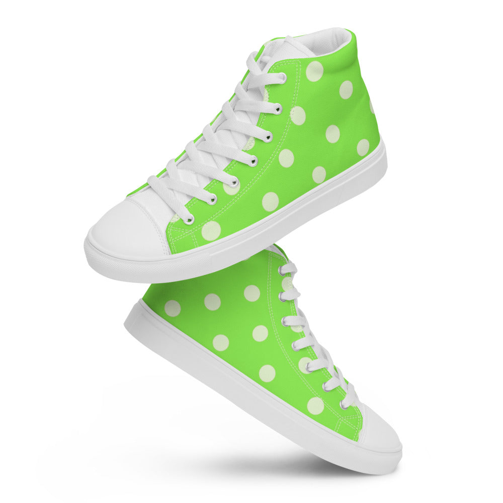 Zilla Dots Key Lime Men’s high top canvas shoes