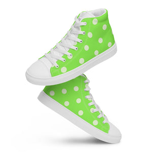 Zilla Dots Key Lime Men’s high top canvas shoes