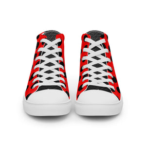 SurfZilla Zilla Dots Crimson Men’s high top canvas shoes