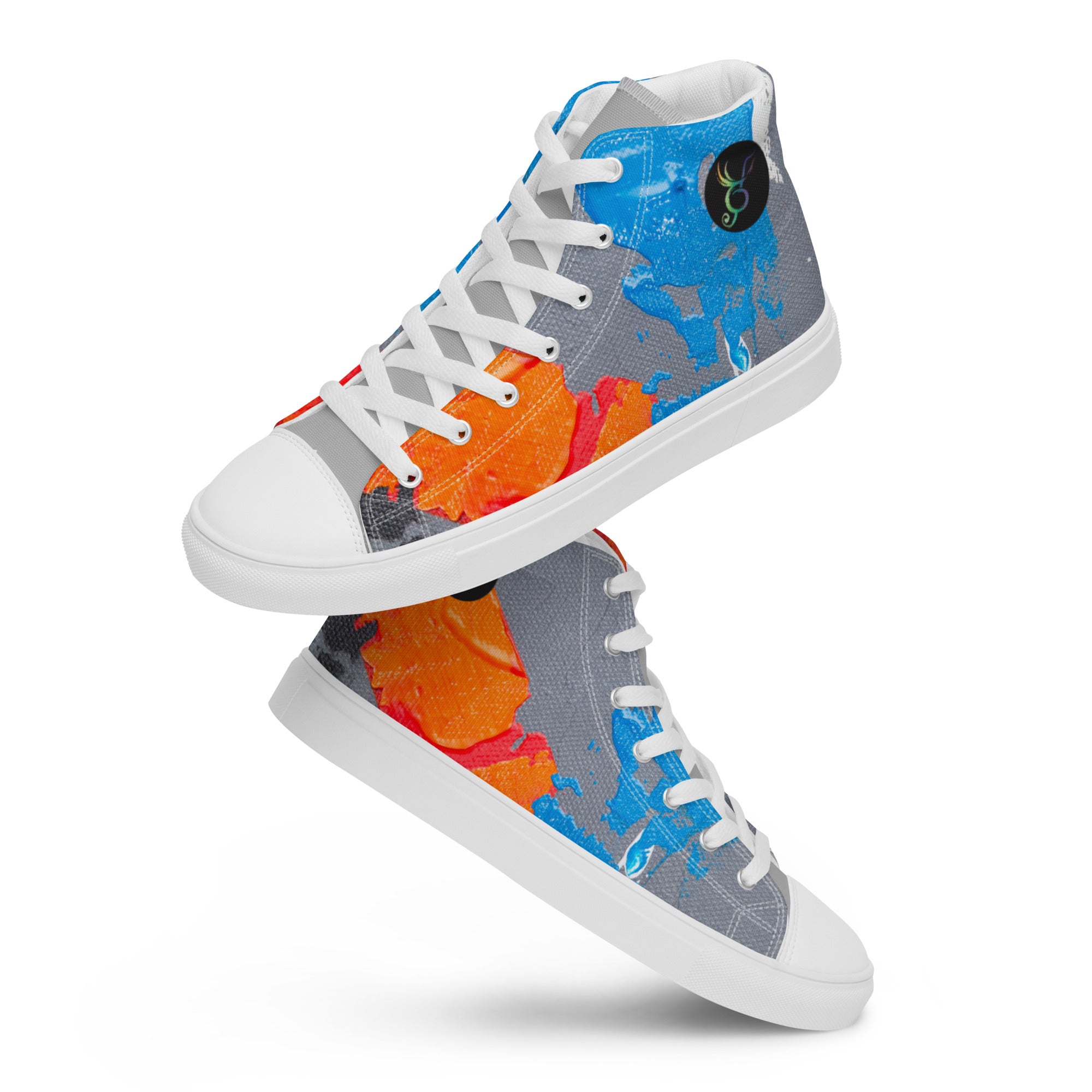 Abstract SJ Collection 1 Men’s high top canvas shoes