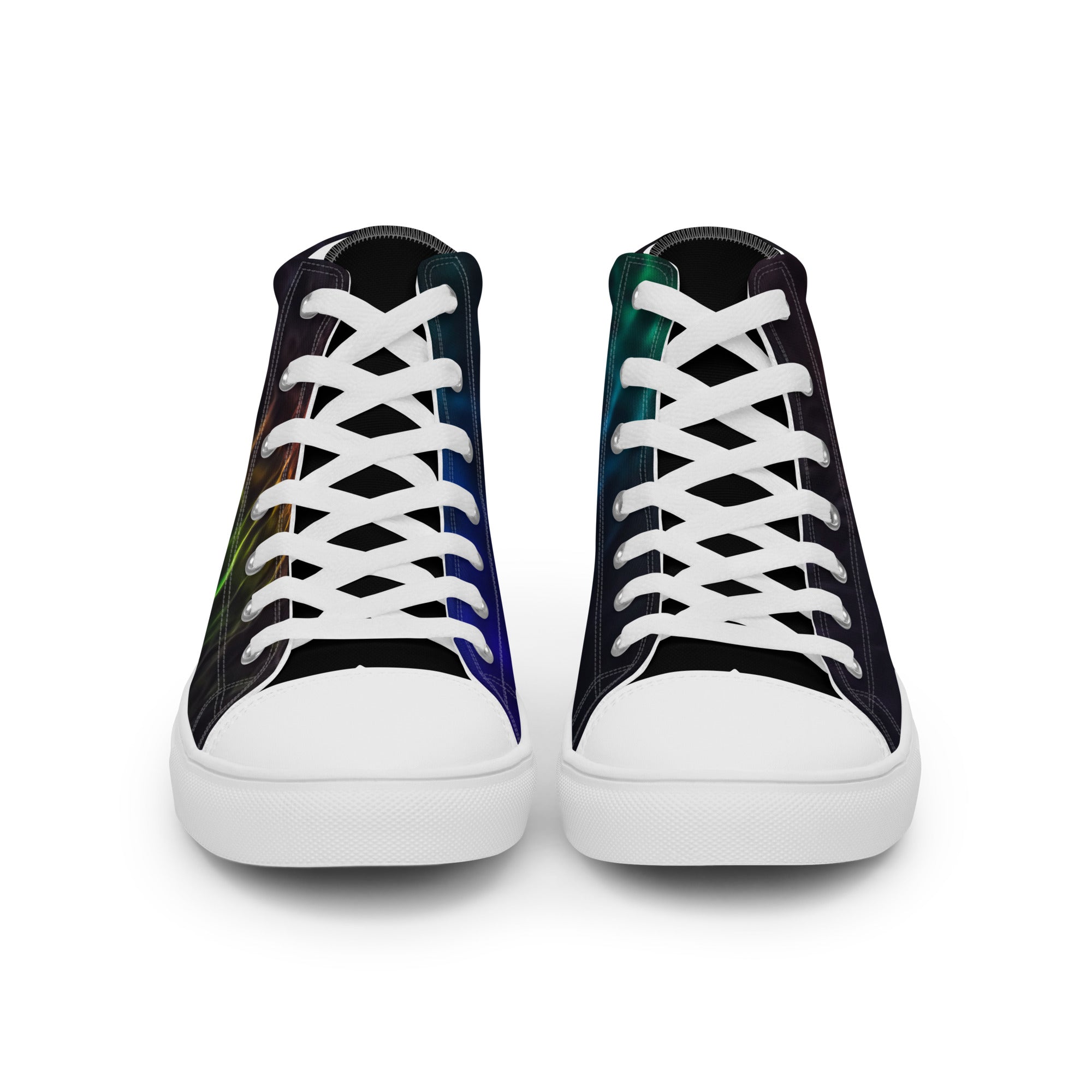 Abstract Prism Men’s high top canvas shoes