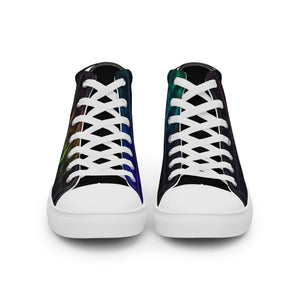 Abstract Prism Men’s high top canvas shoes