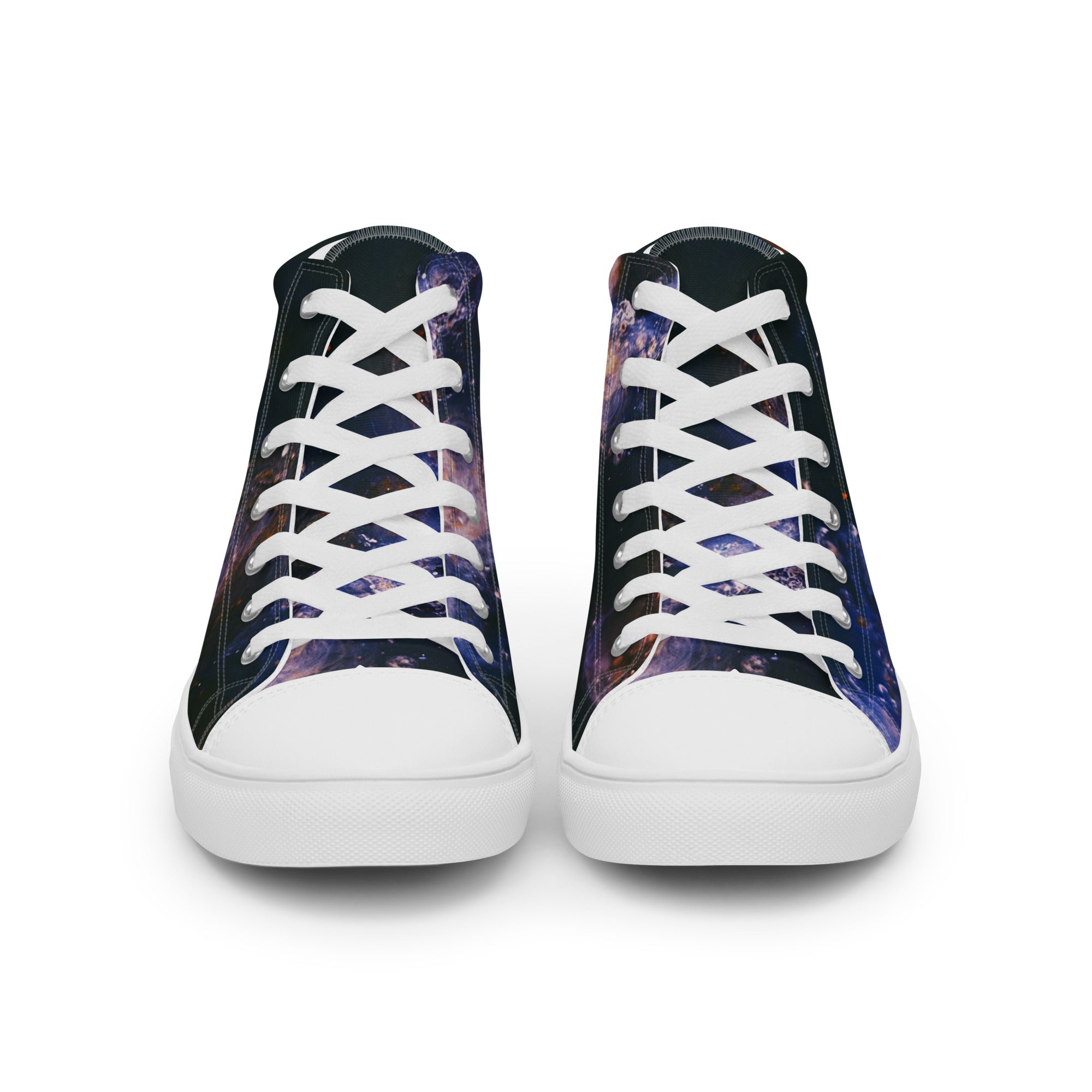 Abstract Nebula Men’s high top canvas shoes
