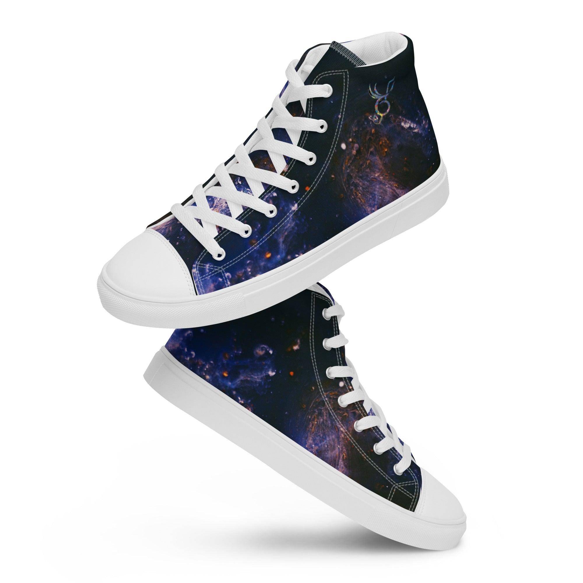 Abstract Nebula Men’s high top canvas shoes