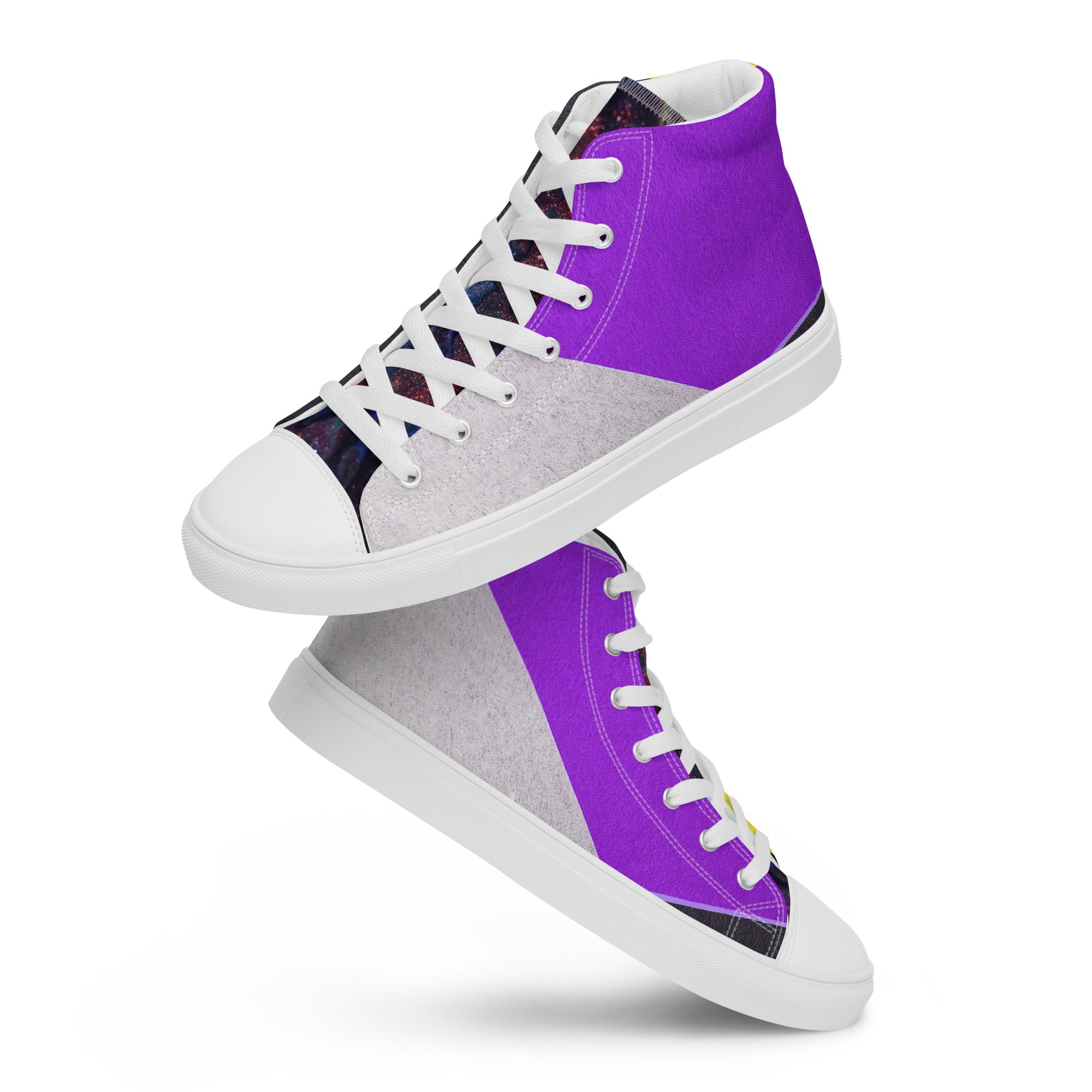 Abstract Prime Men’s high top canvas shoes