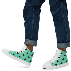 Zilla Dots Envy Men’s high top canvas shoes