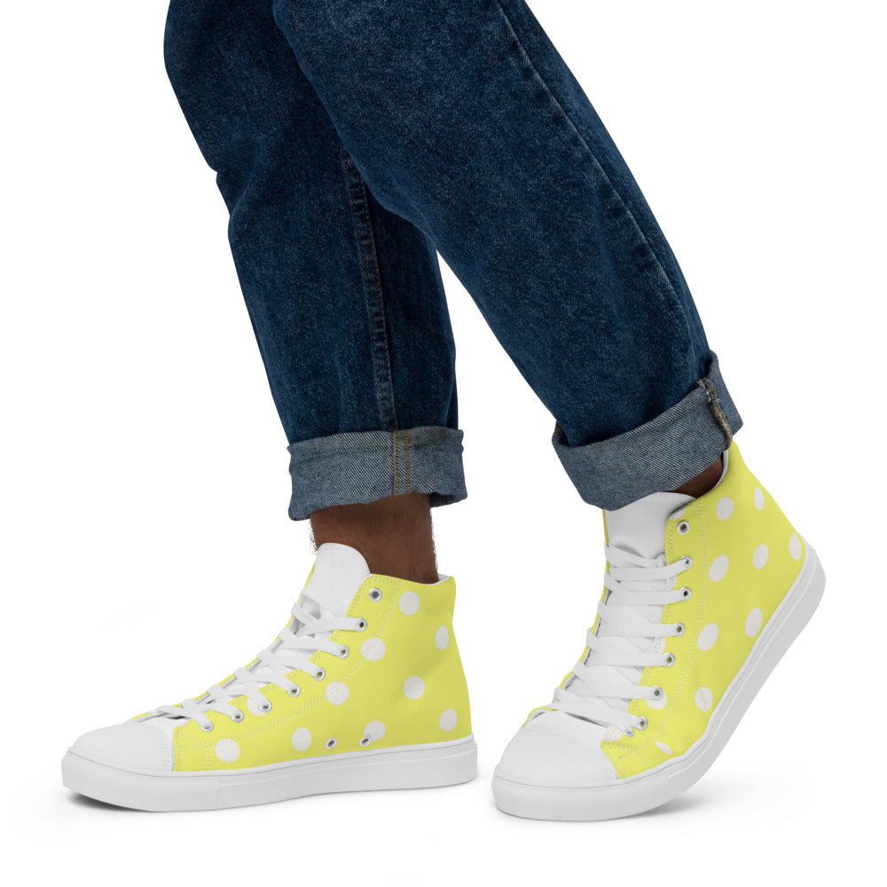 Zilla Dots Sunshine Men’s high top canvas shoes