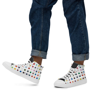 SurfZilla Zilla Dots Rainbow Men’s high top canvas shoes