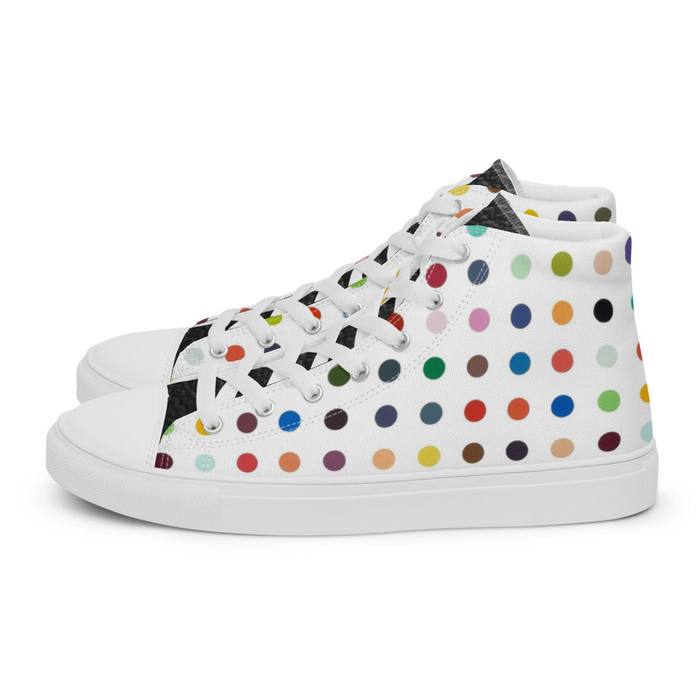 SurfZilla Zilla Dots Rainbow Men’s high top canvas shoes
