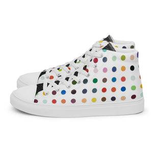 SurfZilla Zilla Dots Rainbow Men’s high top canvas shoes