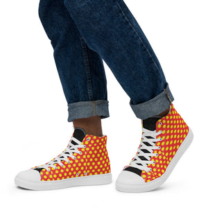 Zilla Dots Red Beans Men’s high top canvas shoes