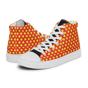 Zilla Dots Red Beans Men’s high top canvas shoes
