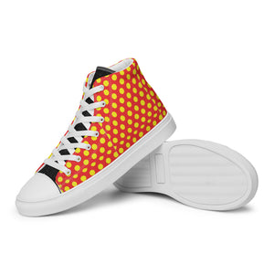 Zilla Dots Red Beans Men’s high top canvas shoes