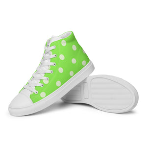 Zilla Dots Key Lime Men’s high top canvas shoes