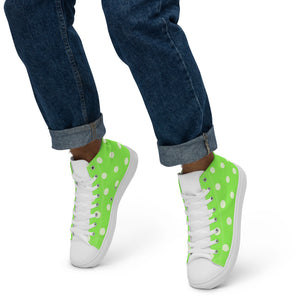 Zilla Dots Key Lime Men’s high top canvas shoes