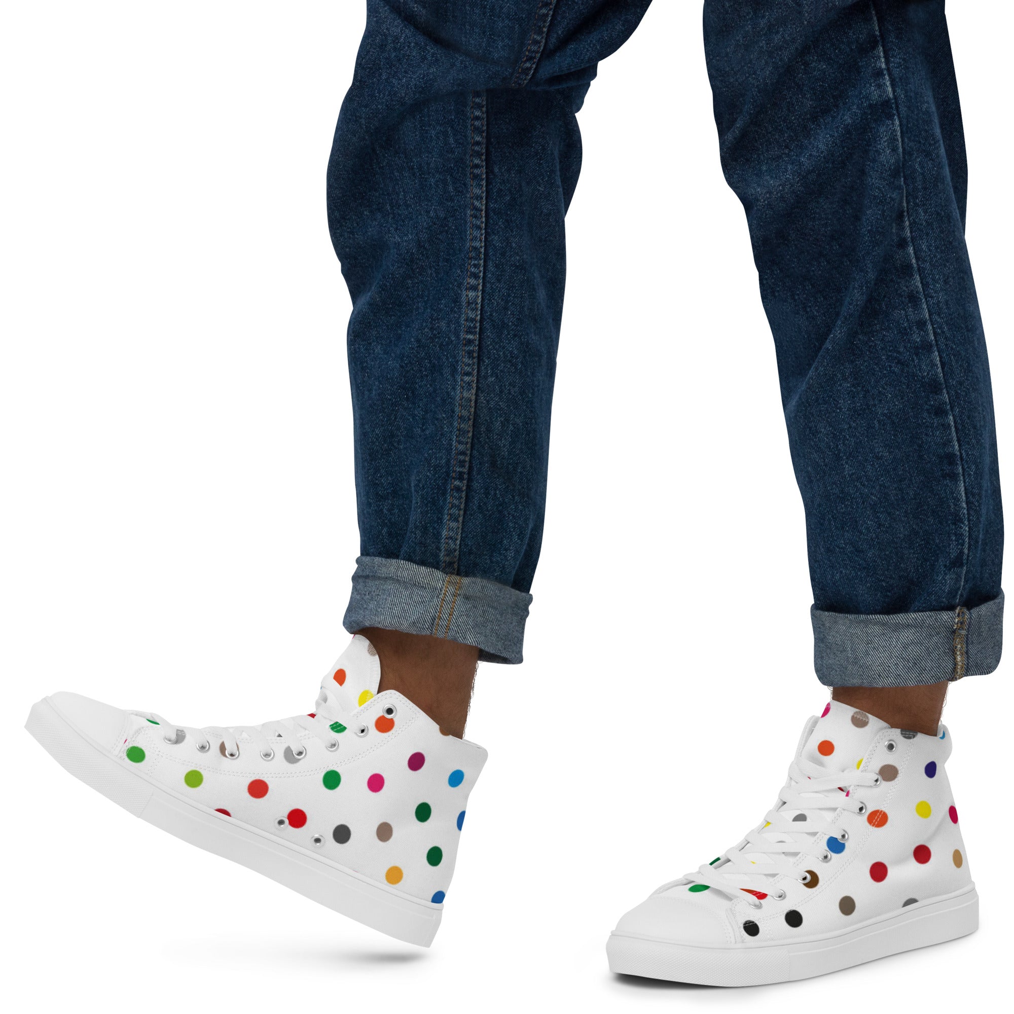 Zilla Dots Party City Men’s high top canvas shoes