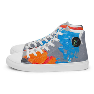 Abstract SJ Collection 1 Men’s high top canvas shoes