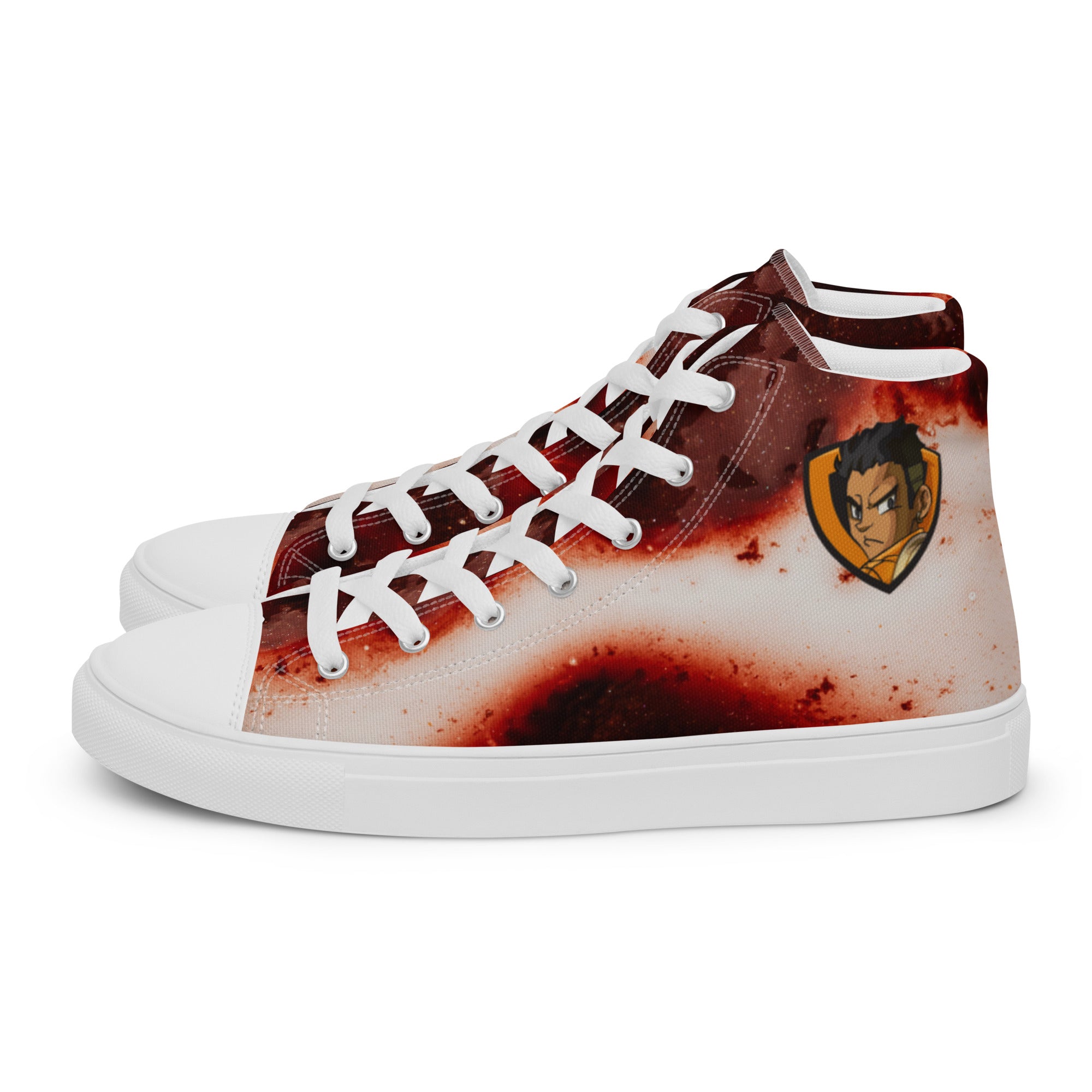Abstract Lava Men’s high top canvas shoes
