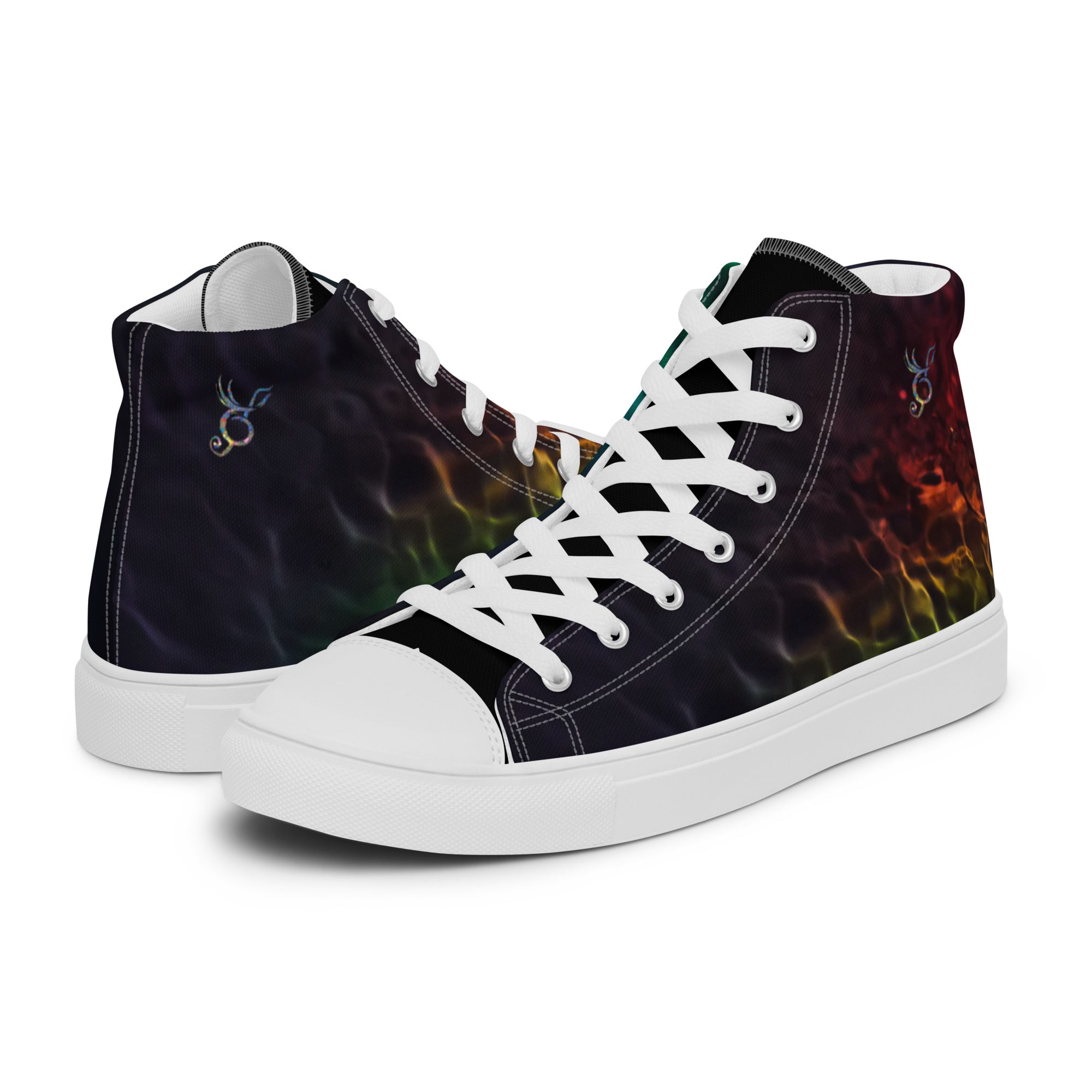 Abstract Prism Men’s high top canvas shoes